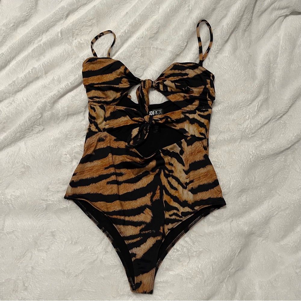 Beach Riot Mia Tiger Print One Piece